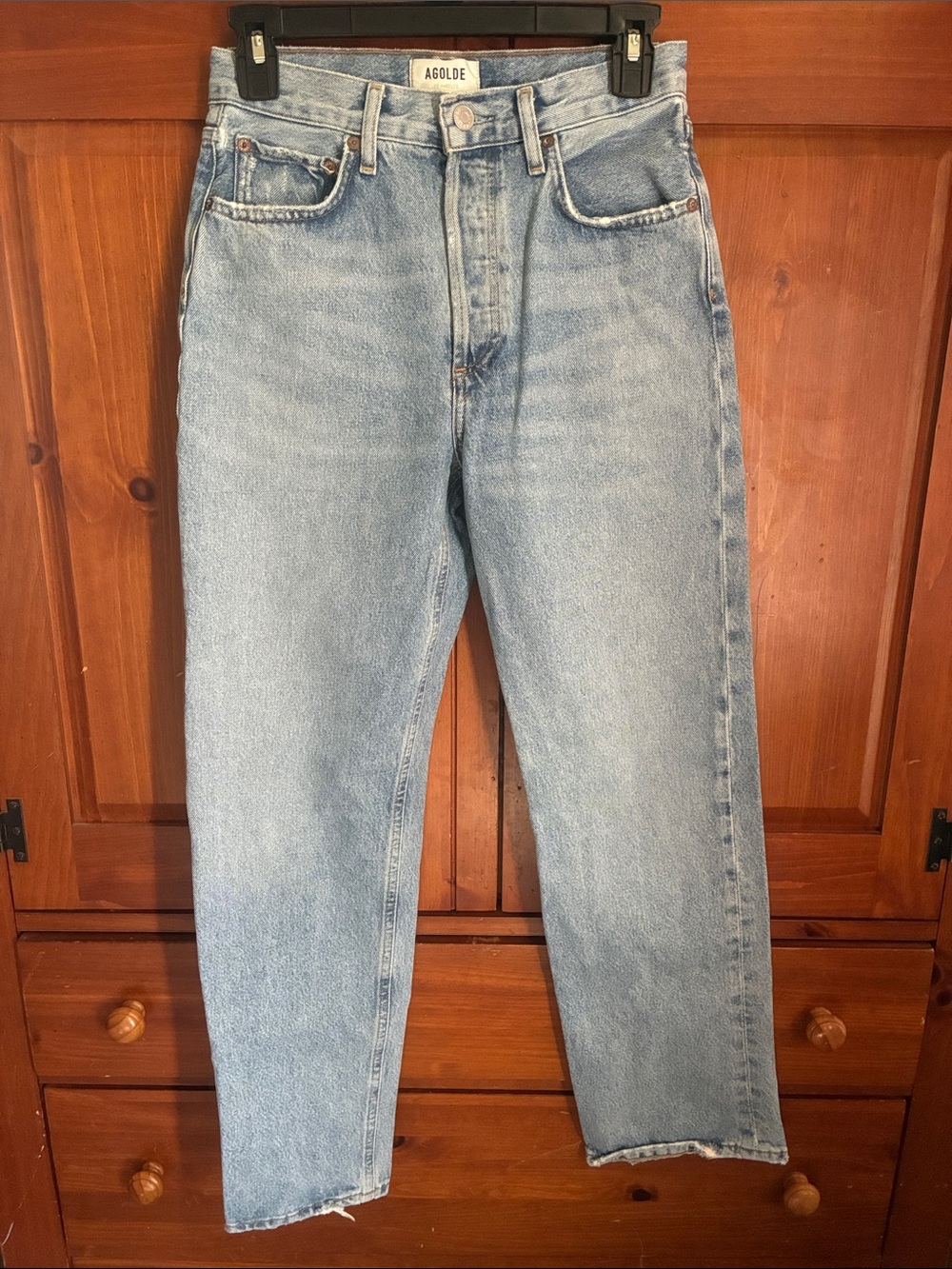 Agolde Fran Light Blue Straight Leg Jeans
